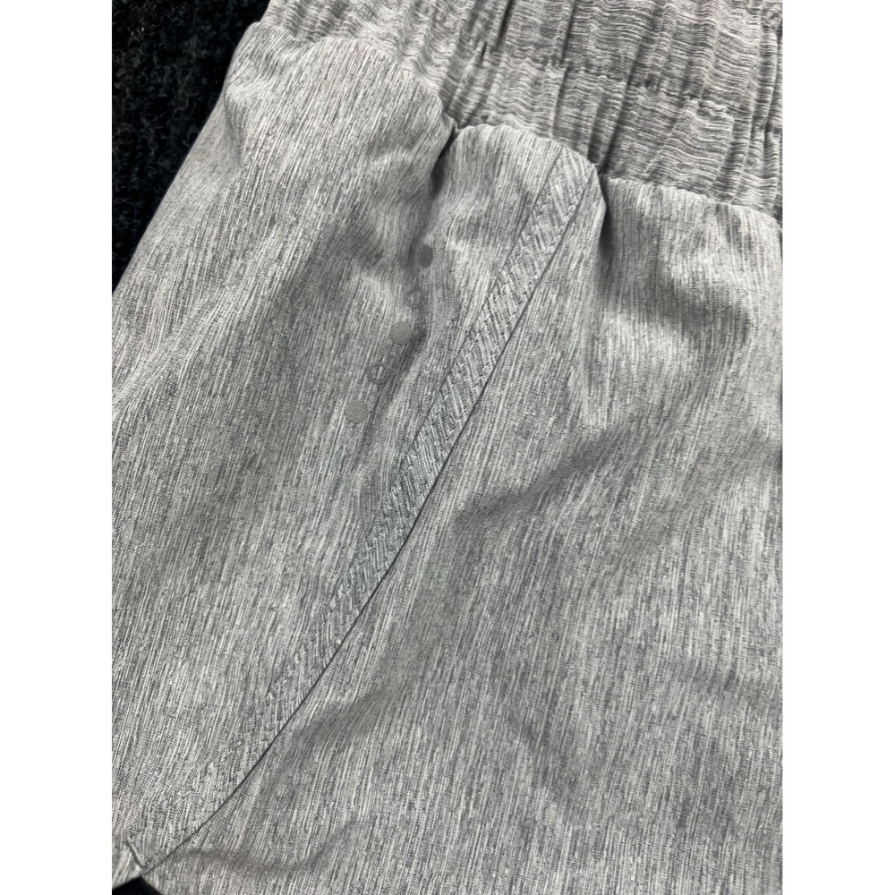 Womens Heather Gray 2-in-1 Running Shorts Athletic Gym Training Shorts - Picture 6 of 6